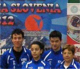 Il team di atleti con il Maestro Pavanello